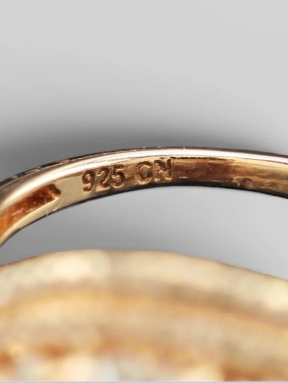 Gorgeous CZ Rose Gold Plated Ring 925 Sterling Silver Sz 6